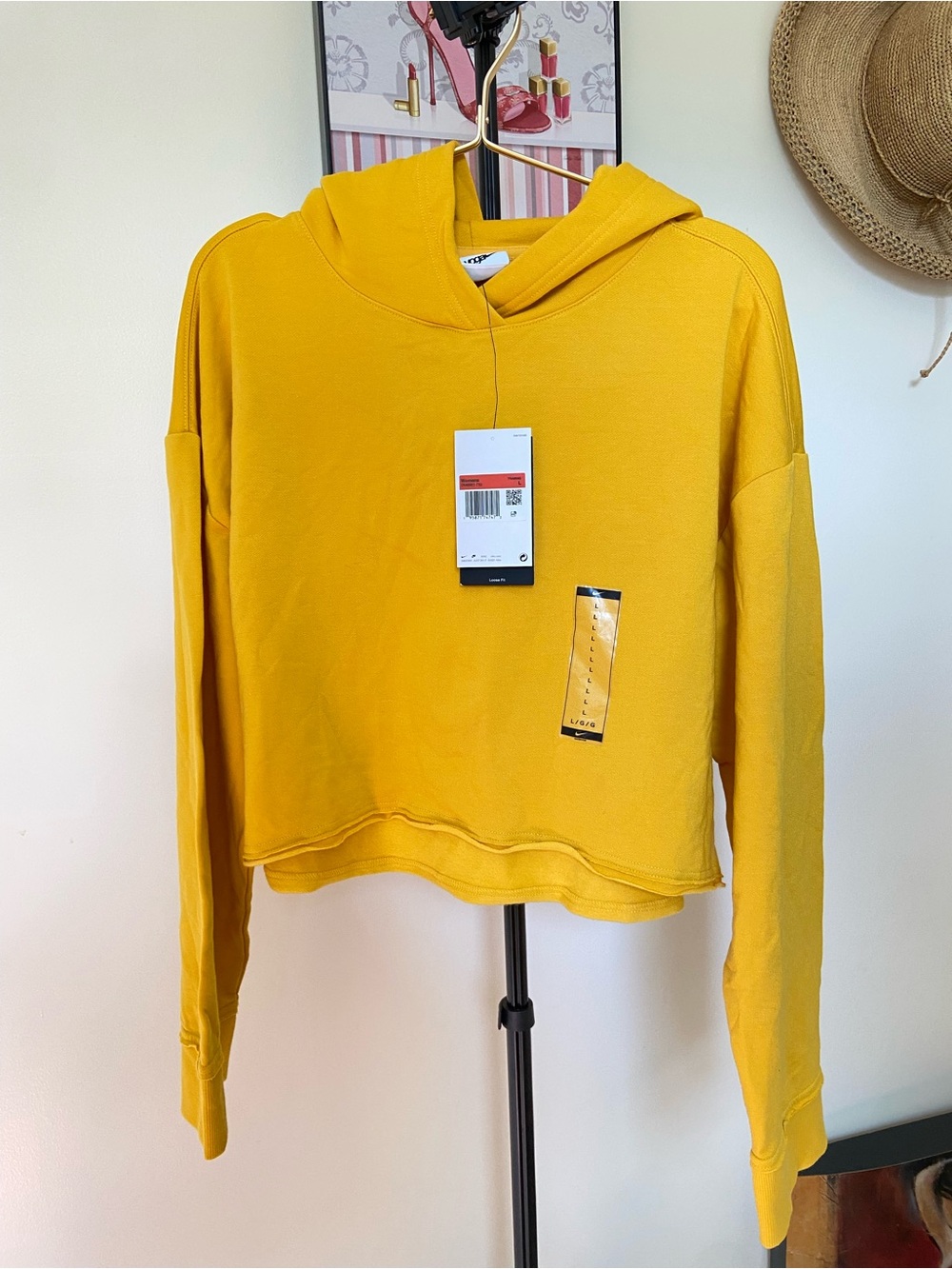 Nike Women's Cropped Hoodie - Bright Yellow